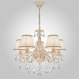 Подвесная люстра Eurosvet Amelia 10054/5 белый с золотом/прозрачный хрусталь Strots