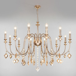 Подвесная люстра Eurosvet Telao 10120/12 золото/тонированный хрусталь Strotskis Smart (10110