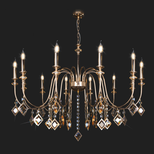 Подвесная люстра Eurosvet Telao 10120/12 золото/тонированный хрусталь Strotskis Smart (10110