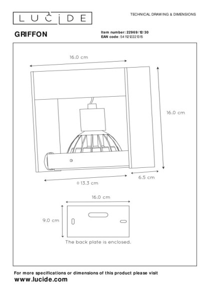 Спот LUCIDE GRIFFON 22969/12/30