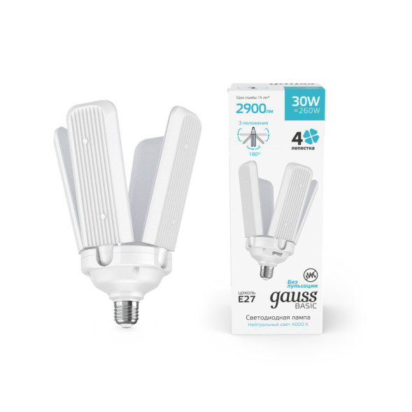 Светодиодная лампа Gauss 11732232 30W 220V 2900lm E27 белый (дневной)