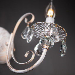 Бра Eurosvet ALDA 3305/1 белый с золотом/прозрачный хрусталь Strotsk