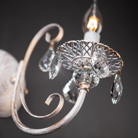 Бра Eurosvet ALDA 3305/1 белый с золотом/прозрачный хрусталь Strotsk