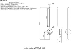 Бра Crystal Lux VERDE VERDE AP L500 BLACK
