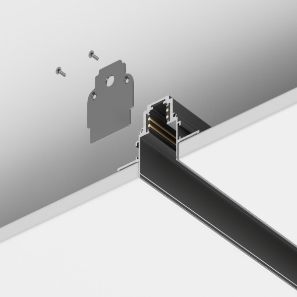 Магнитный встраиваемый шинопровод в гипсокартон Maytoni Technical Magnetic track system Gravity черный TRX010-422B