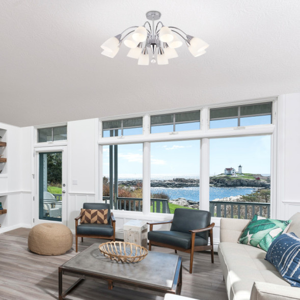 Люстра на штанге Eurosvet Ellene 30149 хром