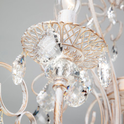 Подвесная люстра Eurosvet ALDA 3305/12 белый с золотом/прозрачный хрусталь Strots