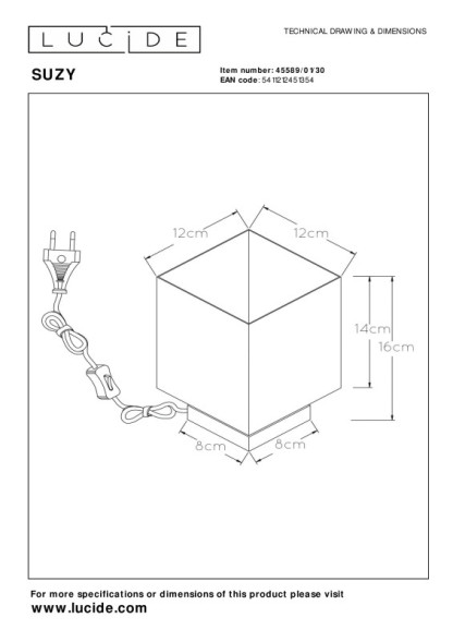 Настольная лампа LUCIDE SUZY 45589/01/30