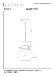 Подвесной светильник LUCIDE Julius 34438/28/61