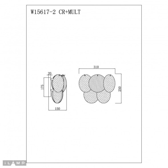 Бра iLamp Rivoli W15617-2 CR+MULT