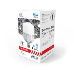 Светодиодная лампа Gauss 60438 75W 220V 7000lm E40 белый (холодный)