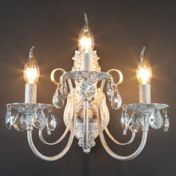 Бра Eurosvet FALDA 3305/3 белый с золотом/прозрачный хрусталь Strotsk