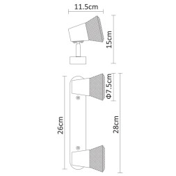 Спот ARTE Lamp GRID A9268AP-2WH