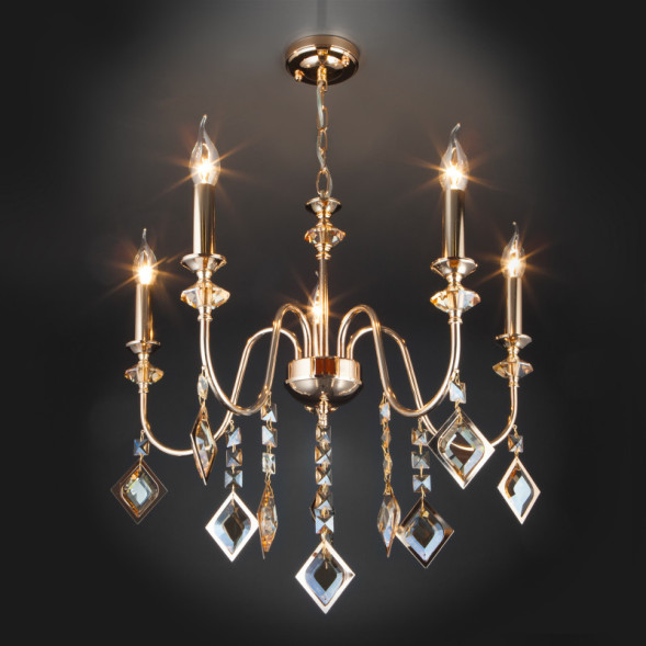 Подвесная люстра Eurosvet Telao 10120/5 золото/тонированный хрусталь Strotskis Smart (10110/