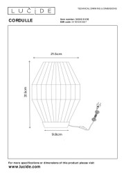 Настольная лампа LUCIDE CORDULLE 34543/01/30