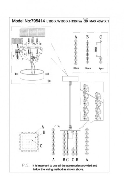Подвесной светильник Lightstar Cristallo 795414