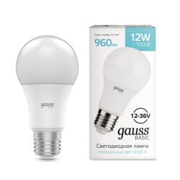 Светодиодная лампа Gauss 202402212 12W 12V 960lm E27 белый (дневной)