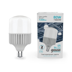 Светодиодная лампа Gauss 63428 80W 220V 7200lm E40 белый (дневной)