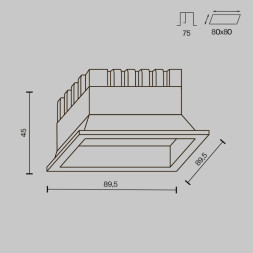Точечный влагозащищенный светильник Maytoni Technical Okno DL056-8W3-4-6K-B