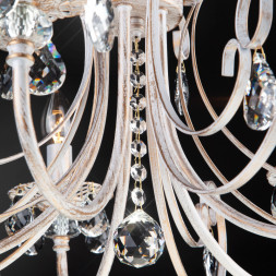 Подвесная люстра Eurosvet ALDA 3305/5 белый с золотом/прозрачный хрусталь Strotsk