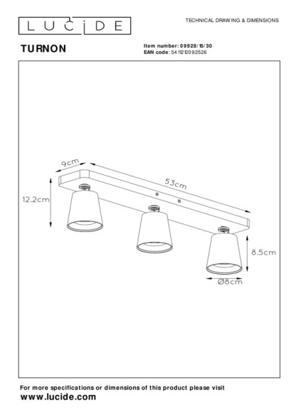 Спот LUCIDE TURNON 09928/15/30