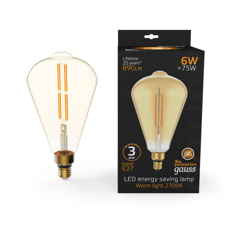 Светодиодная лампа Gauss 157802118 6W 220V 890lm E27 белый (теплый)