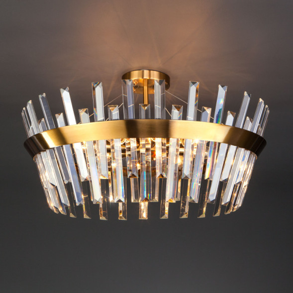 Люстра на штанге Eurosvet 10111/8 бронза/хруст Smart Steccato