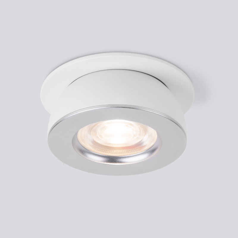 Встраиваемый точечный светильник Elektrostandard Pruno белый/серебро 8W 4200К (25080/LED)