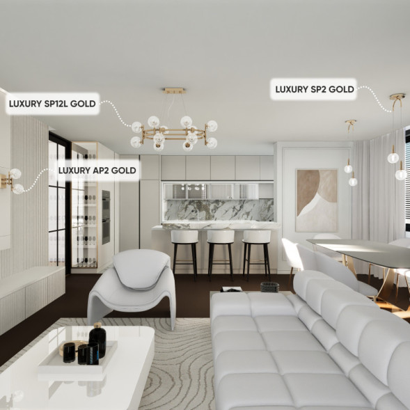 Подвесная люстра Crystal Lux LUXURY LUXURY SP12L GOLD