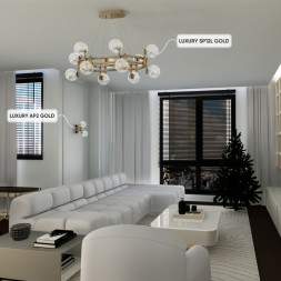 Подвесная люстра Crystal Lux LUXURY LUXURY SP12L GOLD