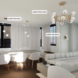 Подвесная люстра Crystal Lux LUXURY LUXURY SP12L GOLD