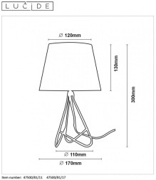 Настольная лампа LUCIDE Gitta 47500/81/17