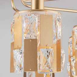 Люстра на штанге Eurosvet Scoppio 10101/5 перламутровое золото/прозрачный хрусталь Strotskis