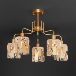 Люстра на штанге Eurosvet Scoppio 10101/5 перламутровое золото/прозрачный хрусталь Strotskis