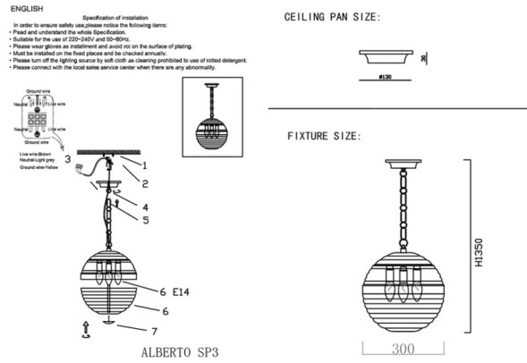 Подвесной светильник Crystal Lux Alberto ALBERTO SP3 CHROME/TRANSPARENTE