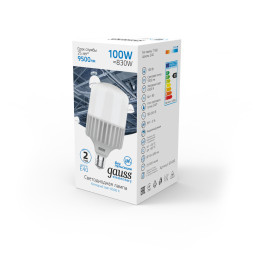Светодиодная лампа Gauss 63430 100W 220V 9500lm E40 белый (холодный)