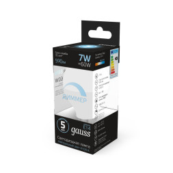 Светодиодная лампа Gauss Шарик 105101207-D 7W 220V 590lm E14 белый (дневной)