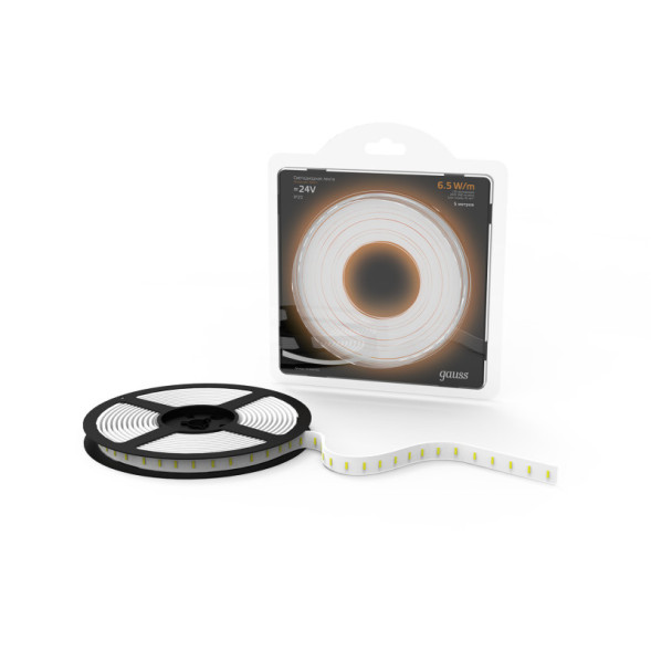 Лента Gauss LED 2835/120-SMD 312000165 32.5W 24V 600lm белый (теплый) IP20