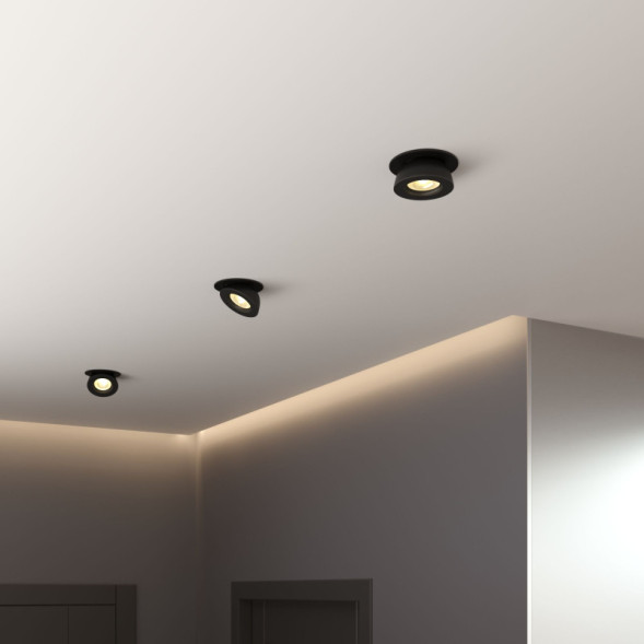 Встраиваемый точечный светильник Elektrostandard Pruno черный 8W 4200К (25080/LED)