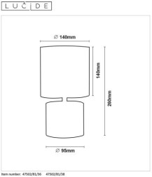 Настольная лампа LUCIDE GREASBY 47502/81/36