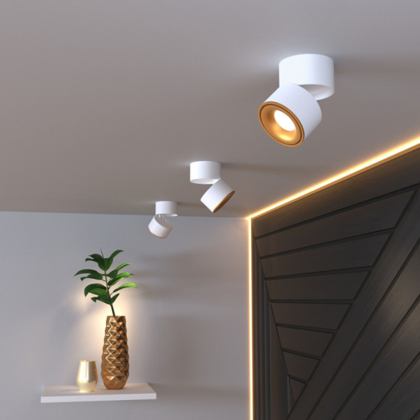 Накладной точечный светильник Elektrostandard DLR031 15W 4200K 3100 белый матовый/золото