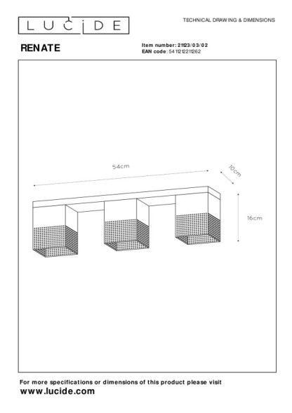 Потолочный светильник LUCIDE 21123/03/02