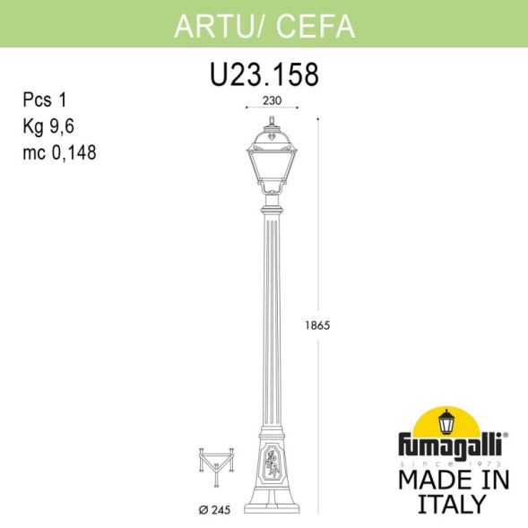 Садово-парковый светильник Fumagalli U23.158.000.WYF1R CEFA
