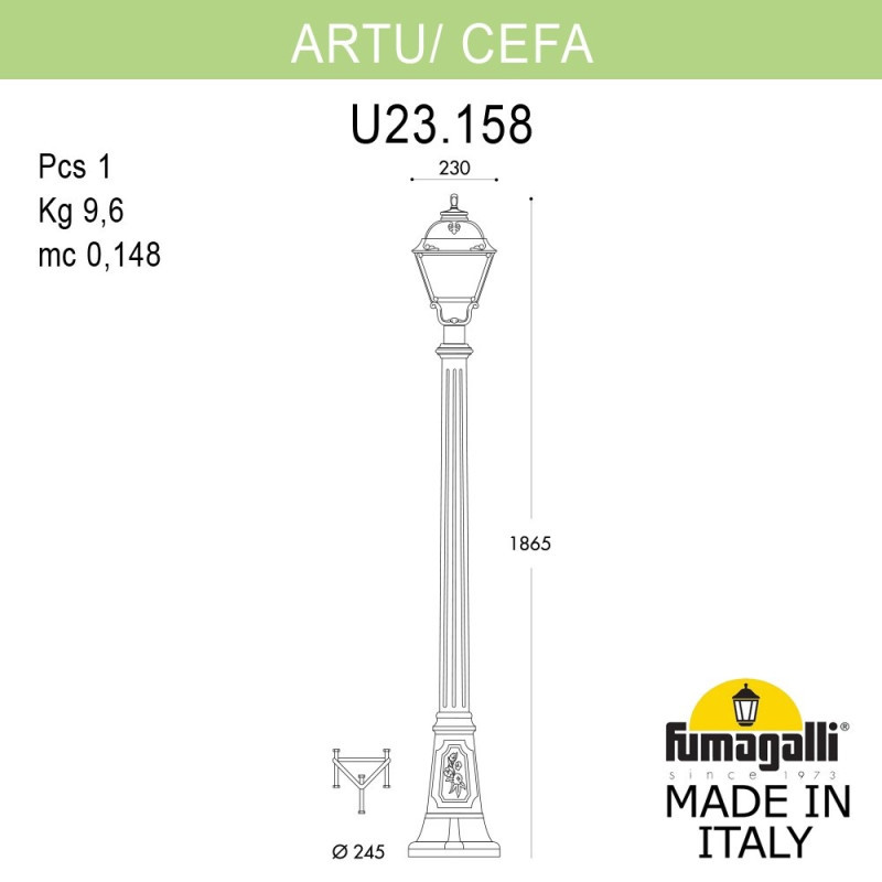 Садово-парковый светильник Fumagalli U23.158.000.WYF1R CEFA