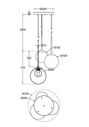 Каскадная люстра Maytoni Basic form MOD521PL-03G