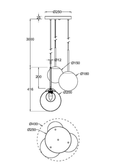 Каскадная люстра Maytoni Basic form MOD521PL-03G