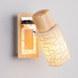 Спот Eurosvet Savier 20029/1 хром/светлое дерево