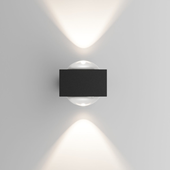 Уличный настенный светильник Elektrostandard Lenses 35191/W черный