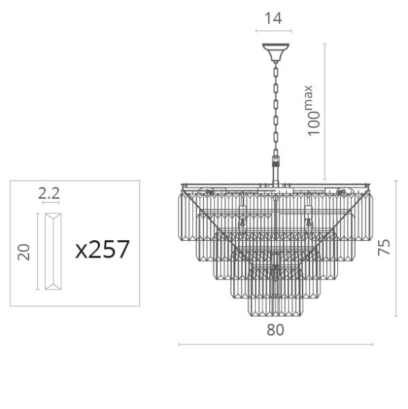 Каскадная люстра Divinare Nova Grigio 3002/05 SP-18