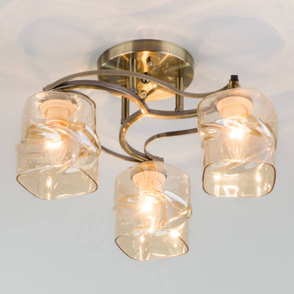 Люстра на штанге Eurosvet Brice 30158/3 античная бронза